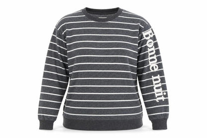 Next Womens Grey Striped  Pullover Jumper Size 10  - Bonnie Nuit