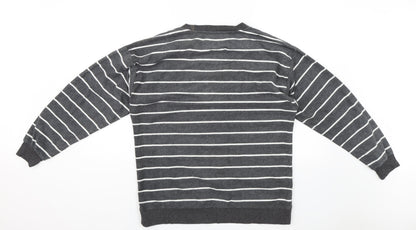 Next Womens Grey Striped  Pullover Jumper Size 10  - Bonnie Nuit