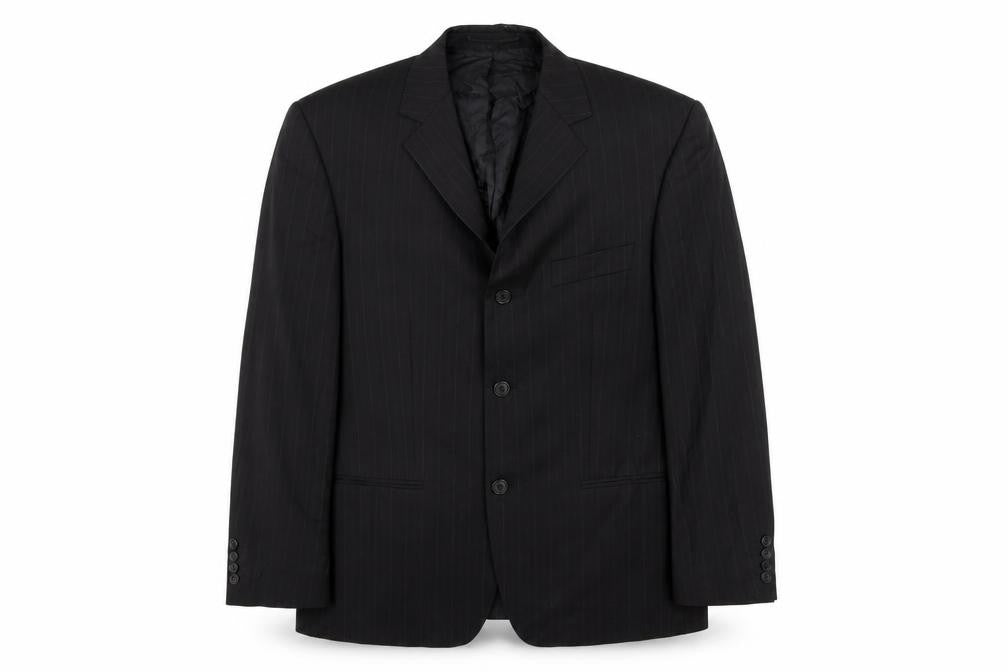 Van Kollem Mens Black Striped  Jacket Blazer Size 36