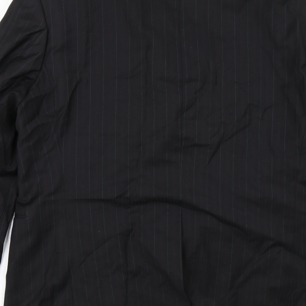 Van Kollem Mens Black Striped  Jacket Blazer Size 36