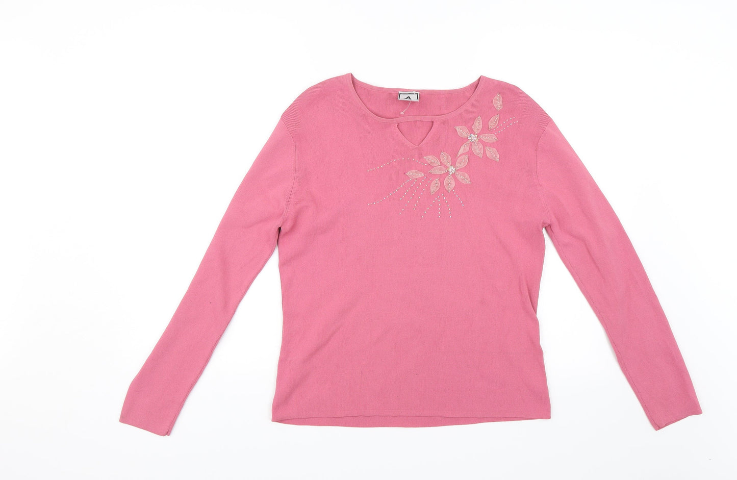 Aniela Womens Pink  Rayon Basic Blouse Size M