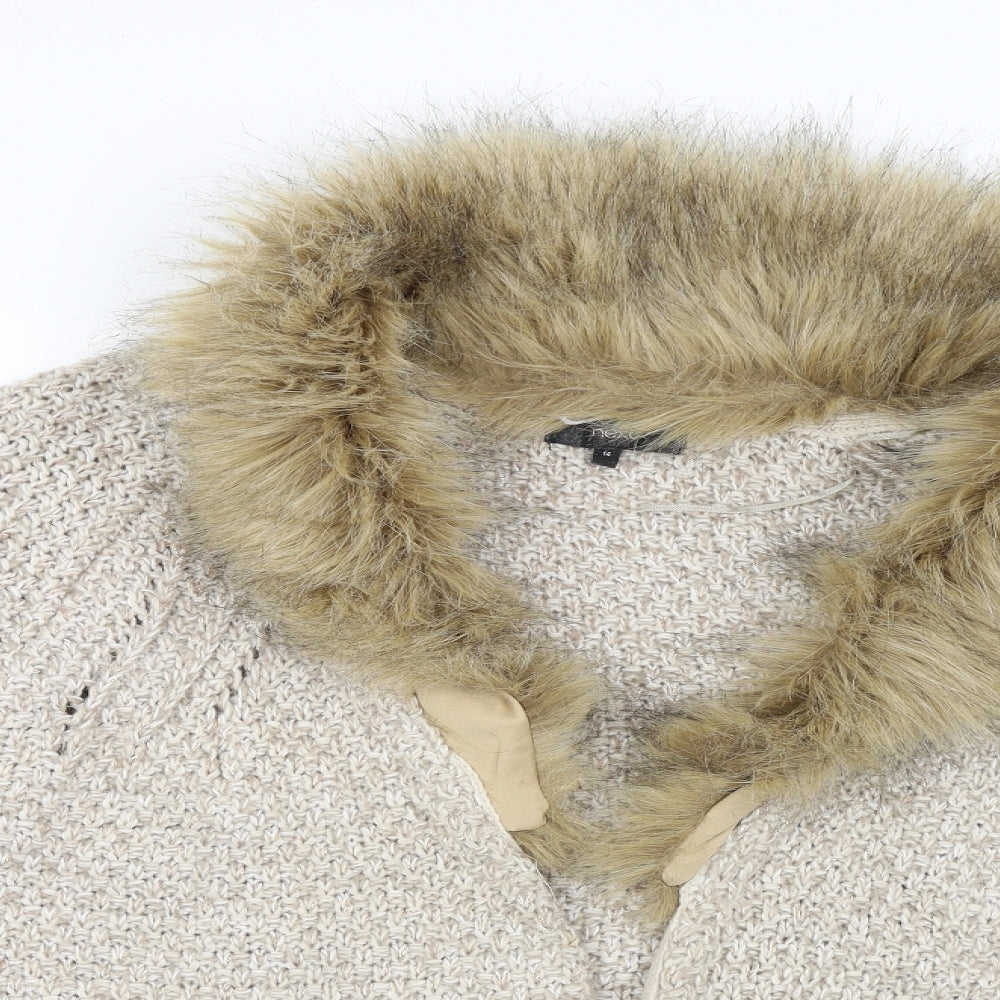 NEXT Womens Beige   Jacket Coatigan Size 14