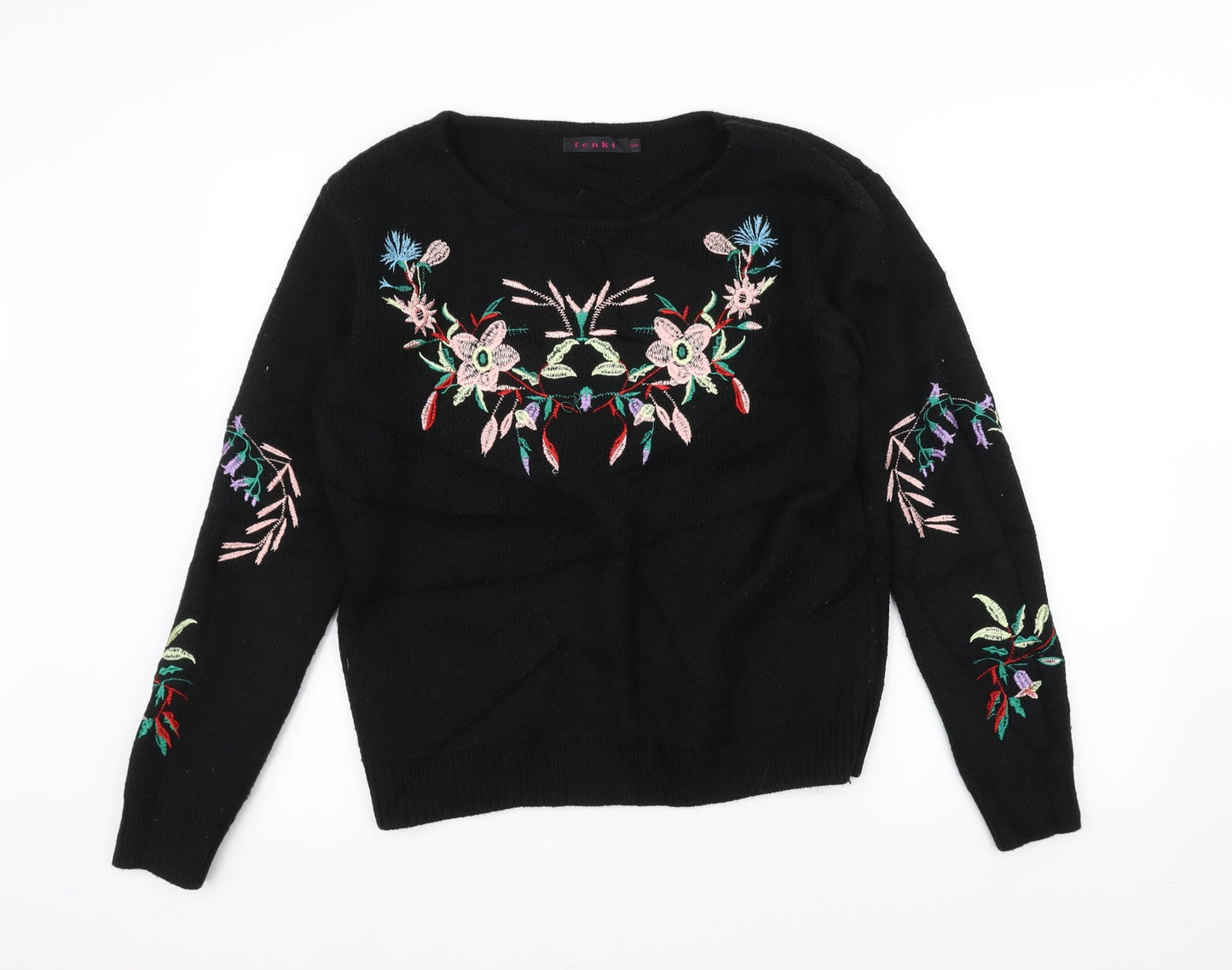 Tenki Womens Black  Knit Pullover Jumper Size M
