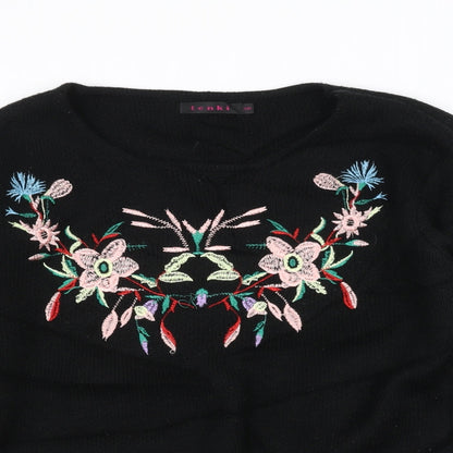 Preloved Tenki Womens Black  Knit Pullover Jumper Size M - Detail