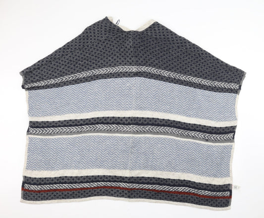 Falmers Heritage Womens Blue Striped  Jacket Poncho Size M