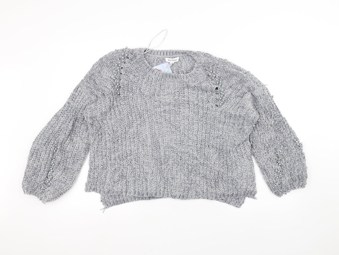 Wild flower Womens Grey   Pullover Jumper Size M