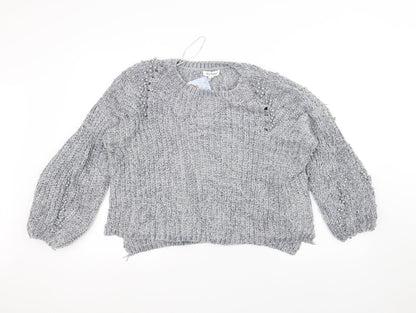 Additional front view of Wild flower women’s grey jumper, size M