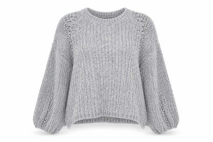 Front view of Wild flower women’s grey jumper, size M