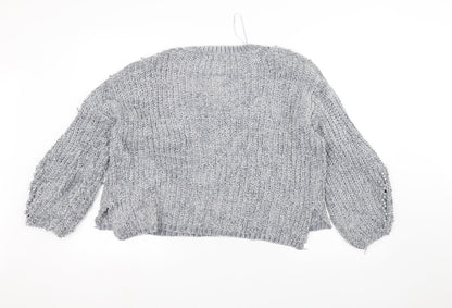 Back view of Wild flower women’s grey jumper, size M
