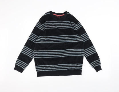 Marks & Spencer Girls Black Striped  Pullover Jumper Size 12-13 Years