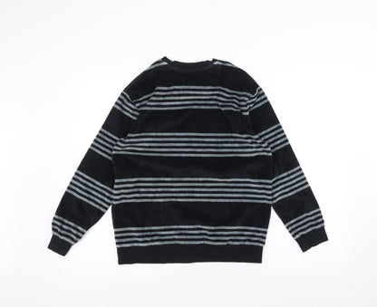 Marks & Spencer Girls Black Striped  Pullover Jumper Size 12-13 Years