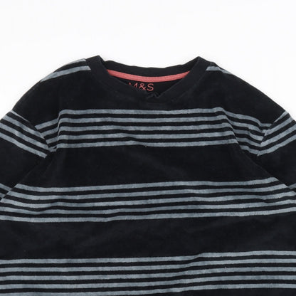 Marks & Spencer Girls Black Striped  Pullover Jumper Size 12-13 Years