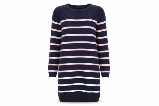 ulifestyle Womens Blue Striped  Jumper Dress  Size S