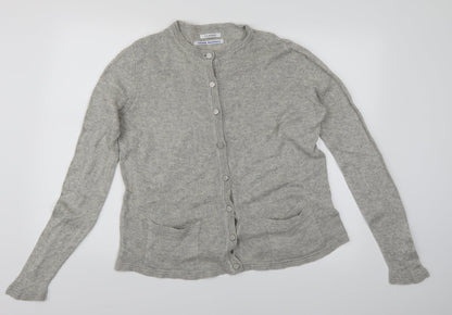 Preloved caroline blackmore Womens Grey   Cardigan Jumper Size 14 - Front