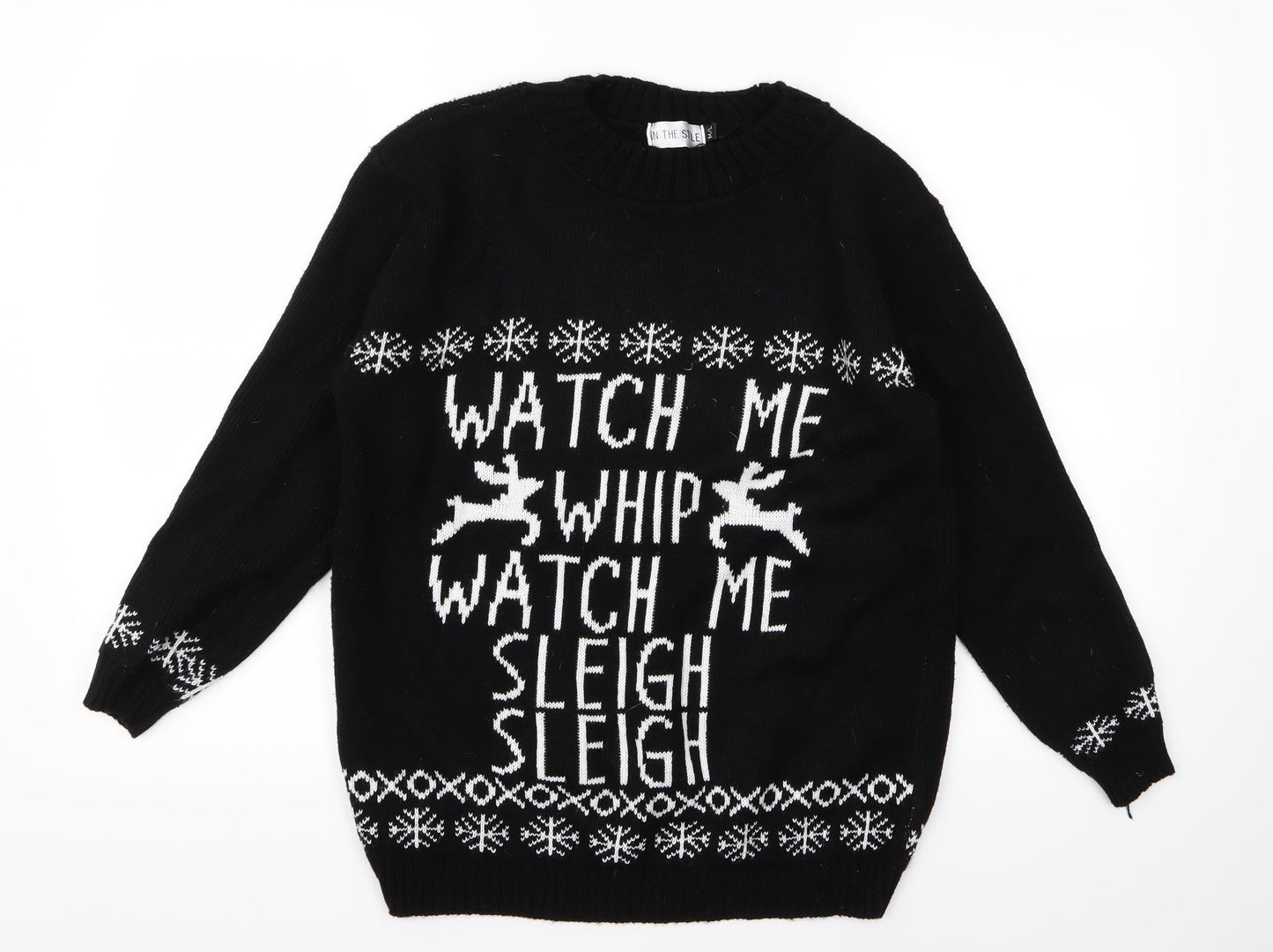 In the Style Womens Black   Pullover Jumper Size M