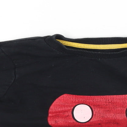 Close-up detail of Primark Disney Baby Black jumper, size 9-12, Months - MICKEY MOUSE