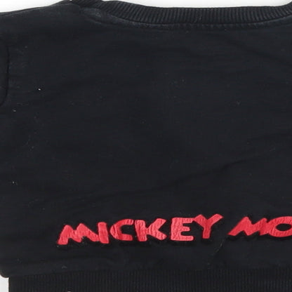 Brand and care label for Primark Disney Baby Black jumper, size 9-12, Months - MICKEY MOUSE
