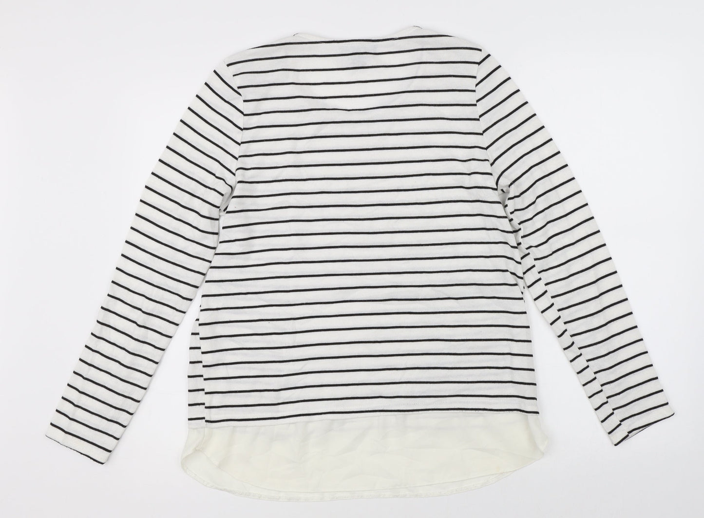 Atmosphere Womens White Striped  Pullover Jumper Size 12
