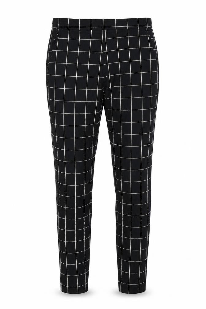 H&M Womens Black Check  Trousers  Size 6 L25 in