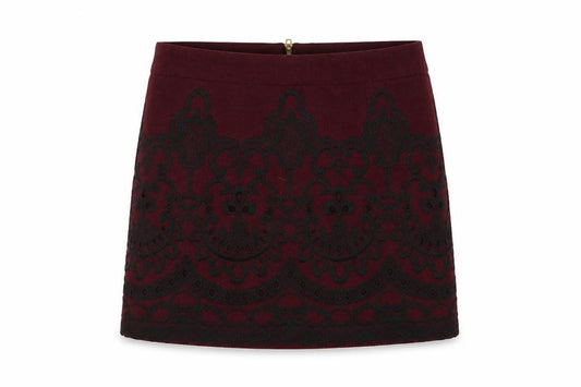 Topshop Womens Purple Floral  A-Line Skirt Size 8