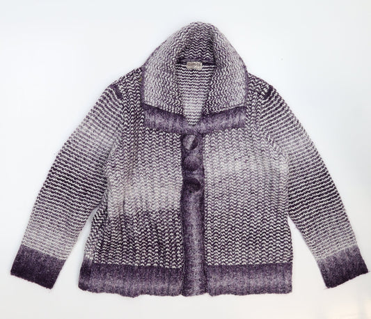 Aimee Womens Purple  Knit Jacket Coatigan Size L