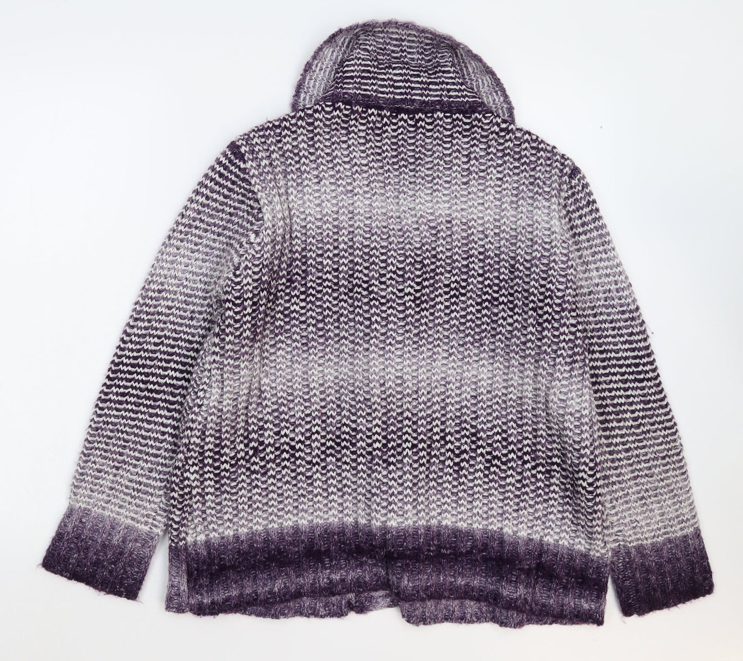 Aimee Womens Purple  Knit Jacket Coatigan Size L