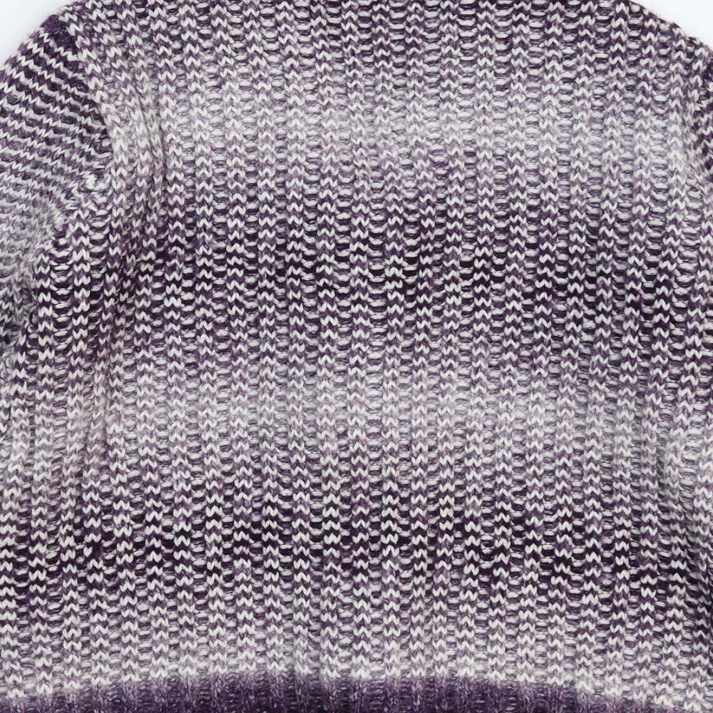 Aimee Womens Purple  Knit Jacket Coatigan Size L