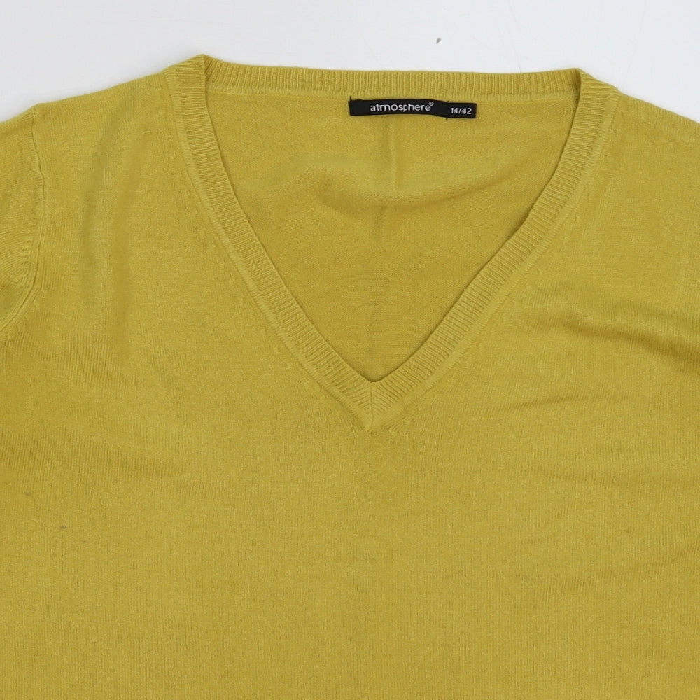 Atmosphere Womens Yellow  Knit Pullover Jumper Size 14