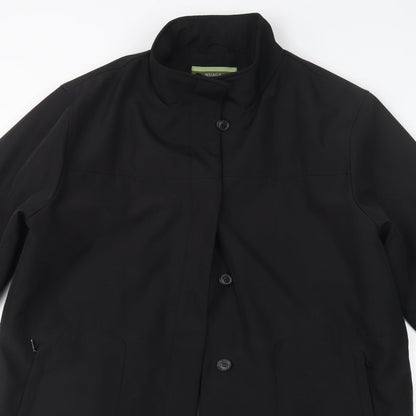 Close-up detail of NuAge women’s black jacket, size UK 12