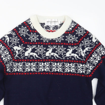 Dot & Sprout Womens Blue  Knit Pullover Jumper Size XS