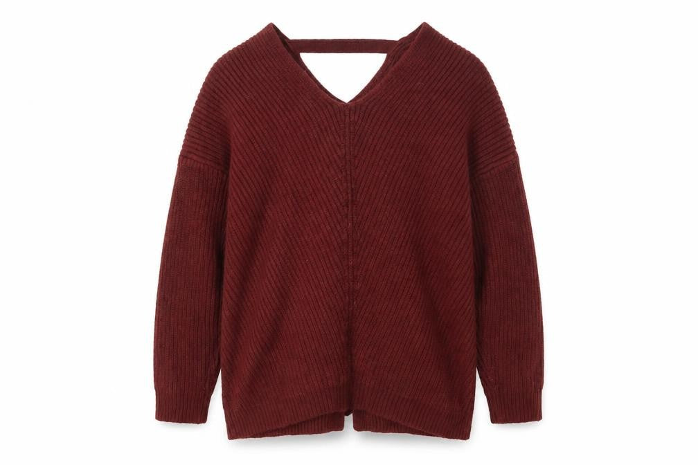 New Look Womens Red  Knit Pullover Jumper Size M