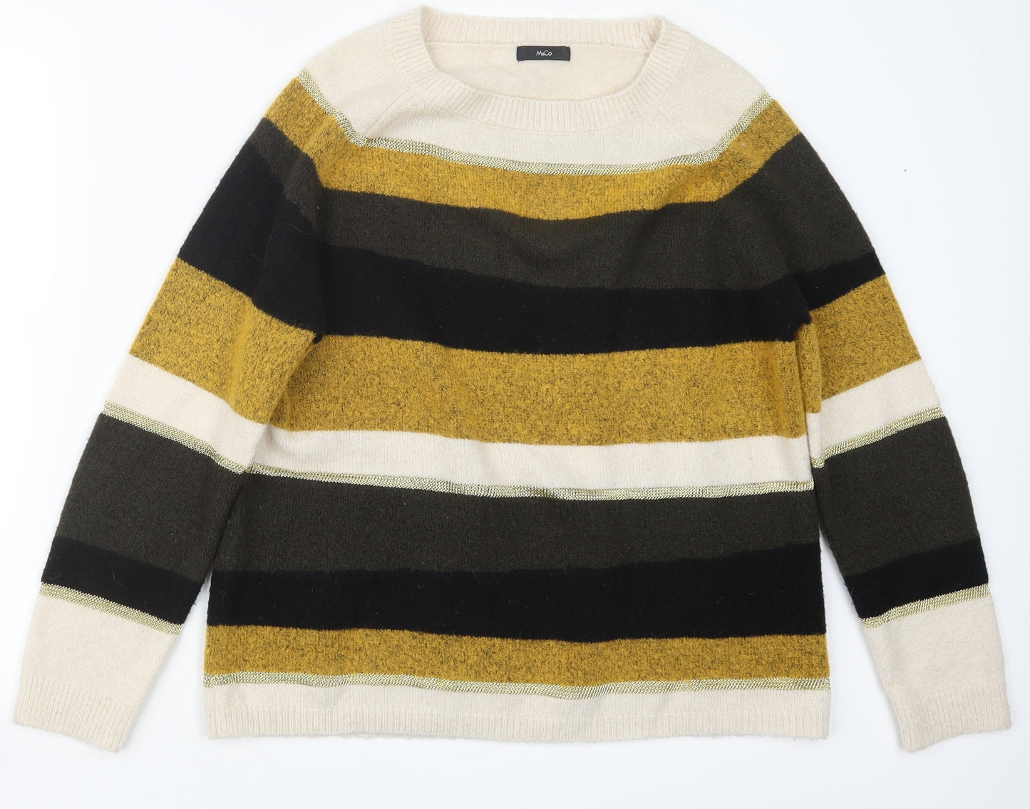 M&Co Womens Yellow  Knit Pullover Jumper Size 14