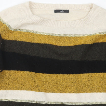 M&Co Womens Yellow  Knit Pullover Jumper Size 14