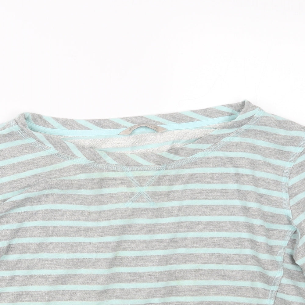 Marks and Spencer Womens Grey Striped  Pullover Jumper Size 16