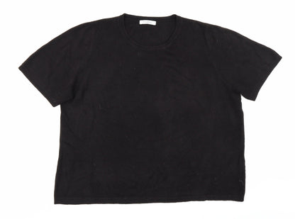 Classics Womens Black  Knit Basic T-Shirt Size 18