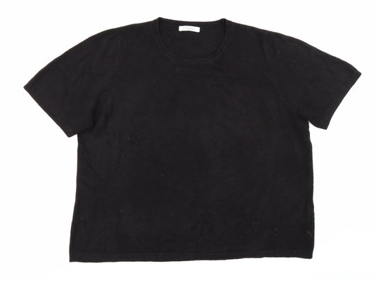 Classic Womens Black  Knit Basic T-Shirt Size 18
