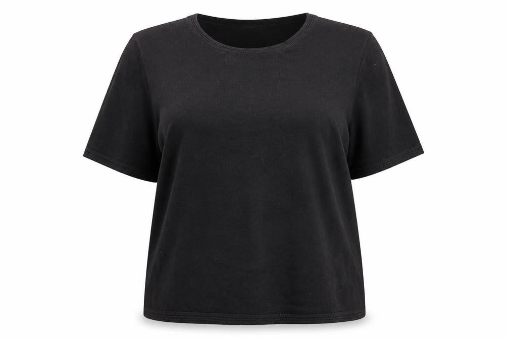 Classic Womens Black  Knit Basic T-Shirt Size 18