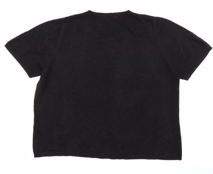 Classics Womens Black  Knit Basic T-Shirt Size 18