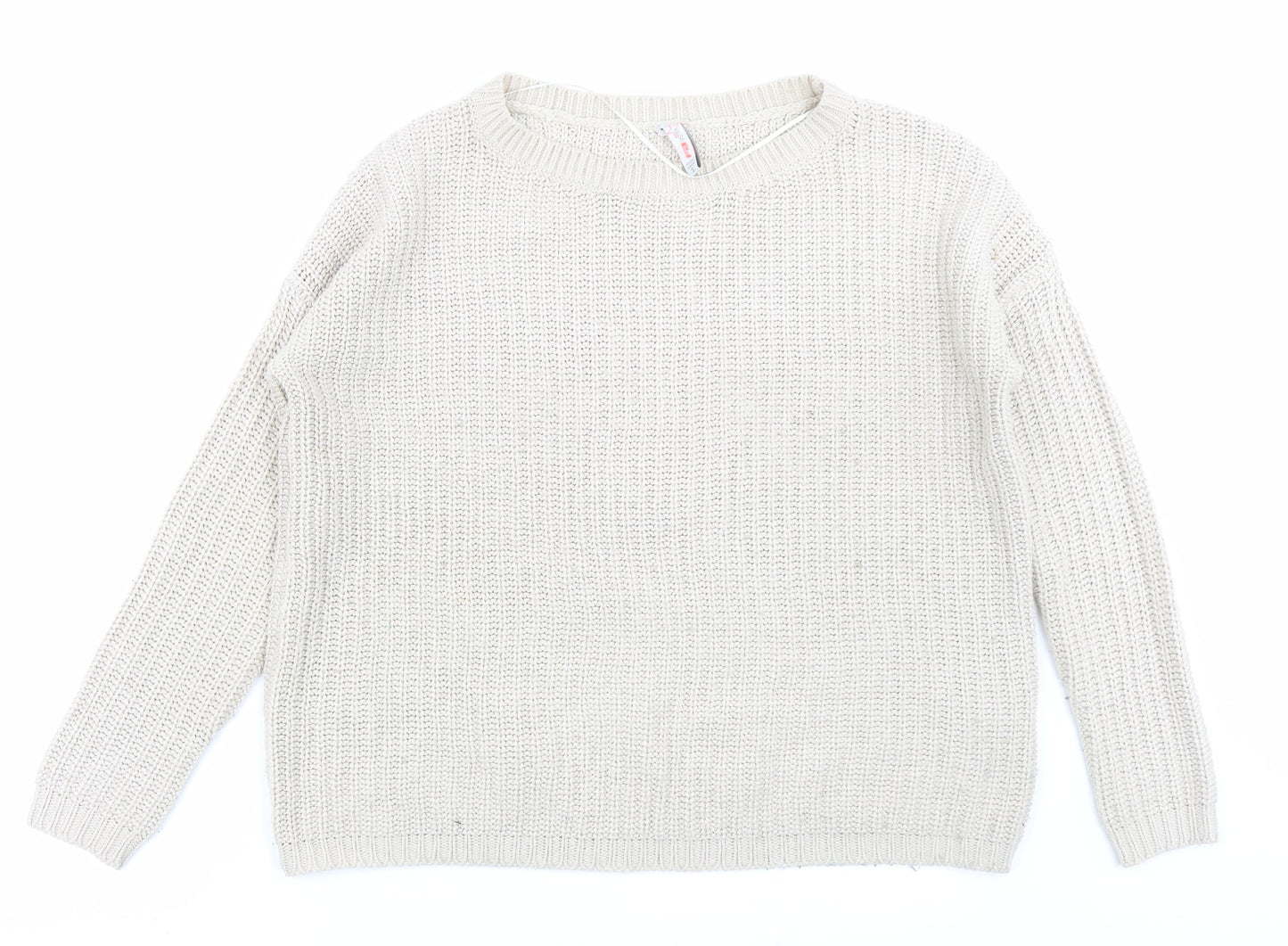 FB sister Womens Beige  Knit Pullover Jumper Size S