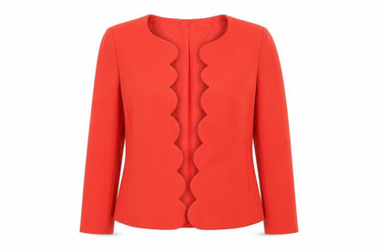 Front view of Dorothy Perkins women’s red jacket, size UK 8