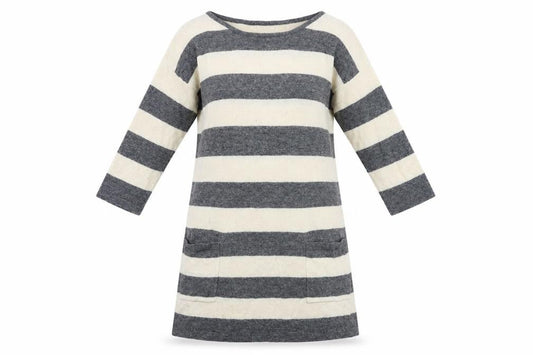 I Love H81 Womens Beige Striped  Jumper Dress  Size L