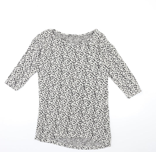George Womens Beige Animal Print Knit Pullover Jumper Size 8