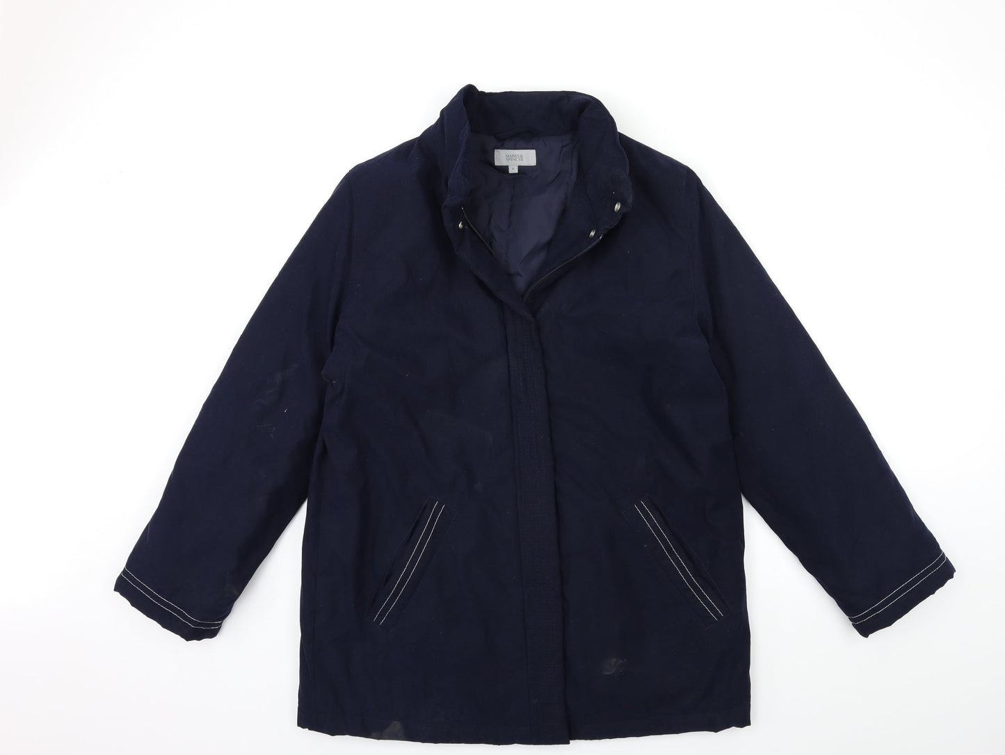 Marks and Spencer Womens Blue   Overcoat Coat Size 16