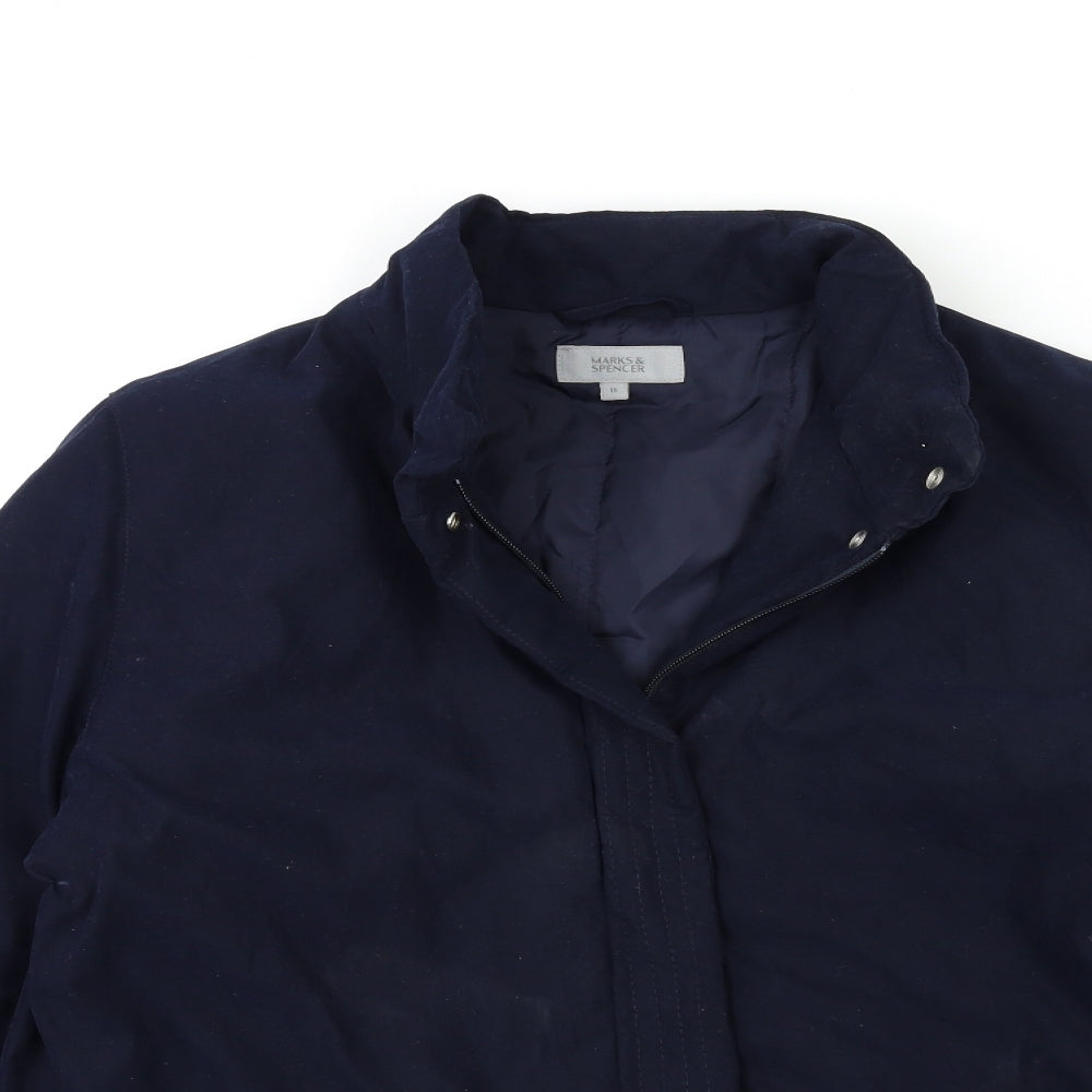 Marks and Spencer Womens Blue   Overcoat Coat Size 16