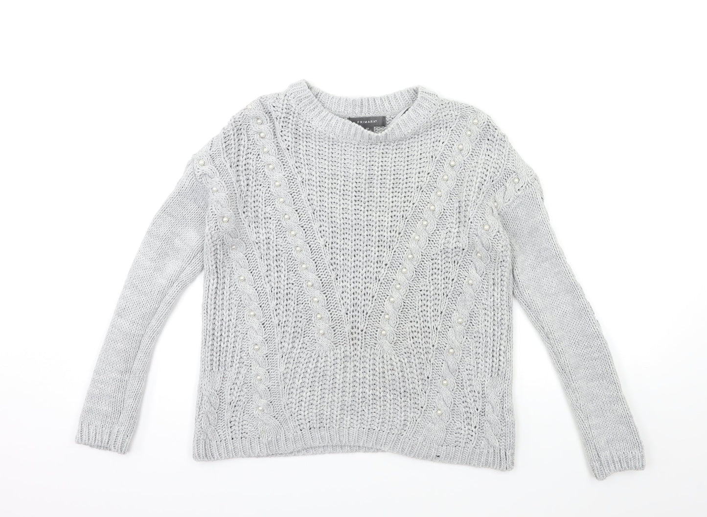 Primark Womens Grey  Knit Pullover Jumper Size 4