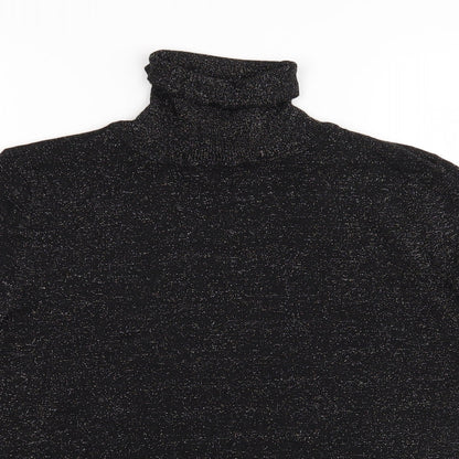 Close-up detail of Atmosphere women’s black pullover sweatshirt, size UK 16