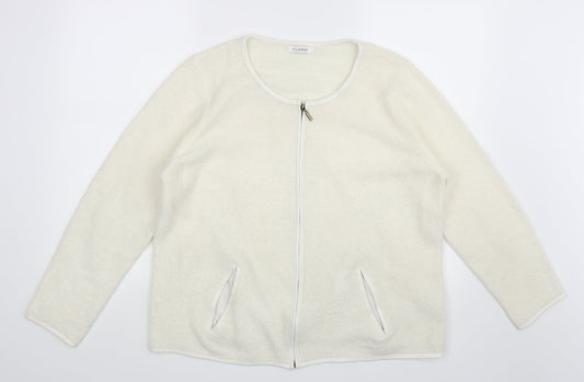 Classic Womens Beige   Full Zip Jumper Size 20