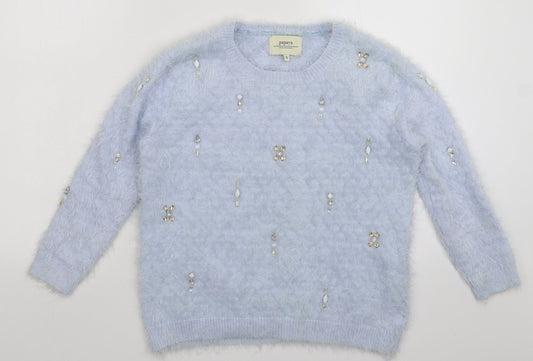 Papaya Womens Blue  Knit Pullover Jumper Size S