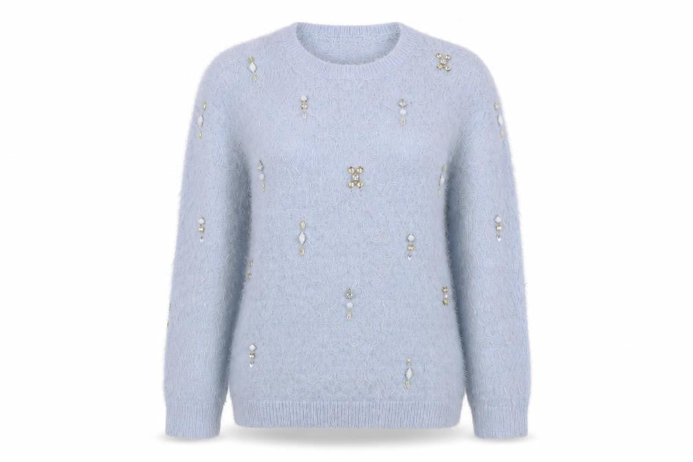 Papaya Womens Blue  Knit Pullover Jumper Size S