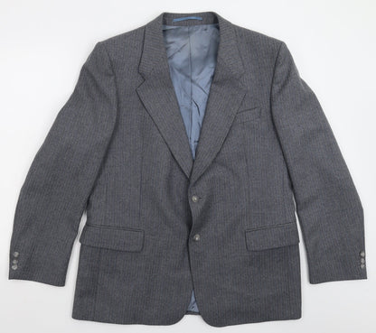 Preloved Hepworths Mens Grey Striped  Jacket Suit Jacket Size 40 - Front